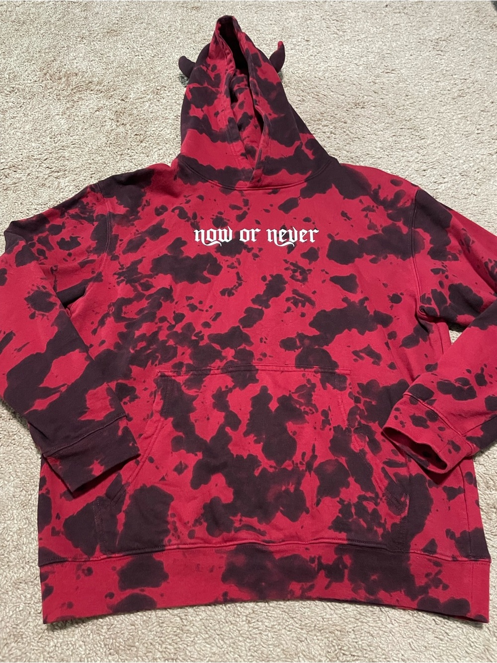 Colby Brock - Now or Never Red & Black Tie-Dye Hoodie
